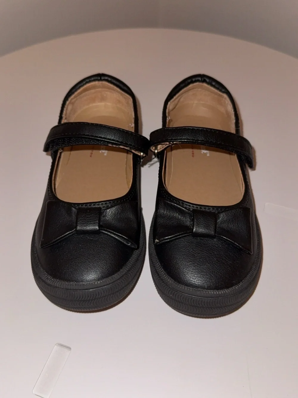 Cat & Jack Black Mary Jane Shoes with Bow - Toddler Girl Size 9 - Velcro Straps